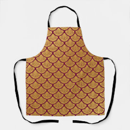 Delantal Escalas de sirenas Art Deco - Magenta