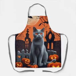 Delantal Escandaloso Gato de Halloween Horror Eerie
