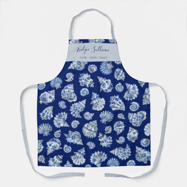 Delantal Escaparate elegante azul (Anverso)