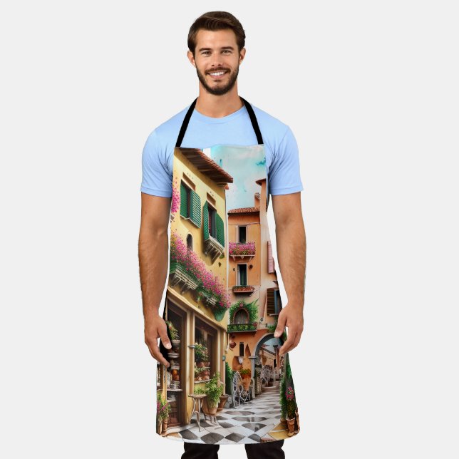 Delantal Escena callejera italiana Ephemera serie de diseño (Gastado)