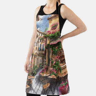 Delantal Escena callejera italiana Ephemera serie de diseño