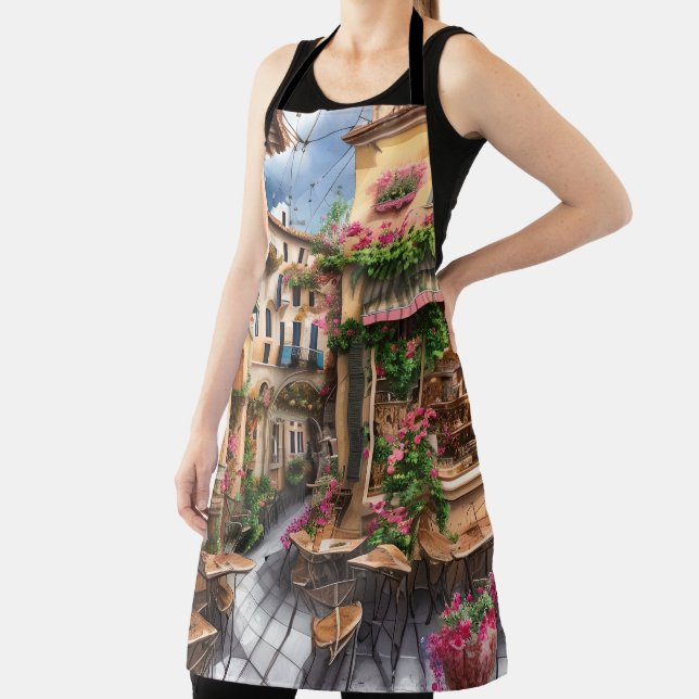 Delantal Escena callejera italiana Ephemera serie de diseño (in situ)