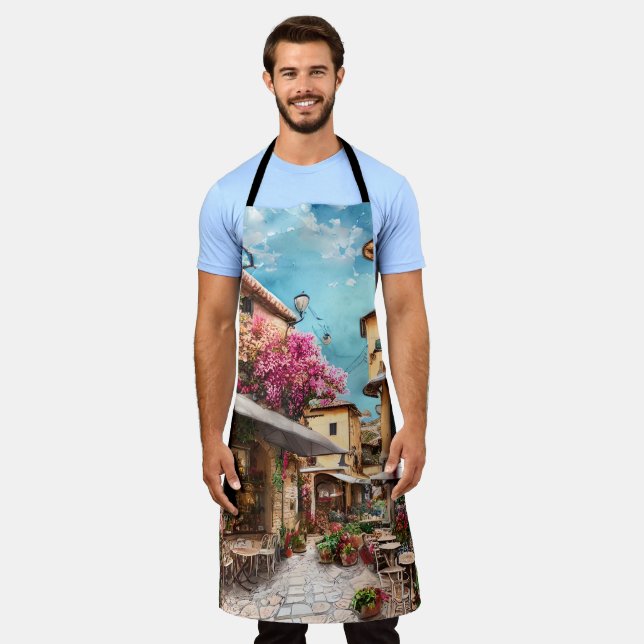 Delantal Escena callejera italiana Ephemera serie de diseño (Gastado)