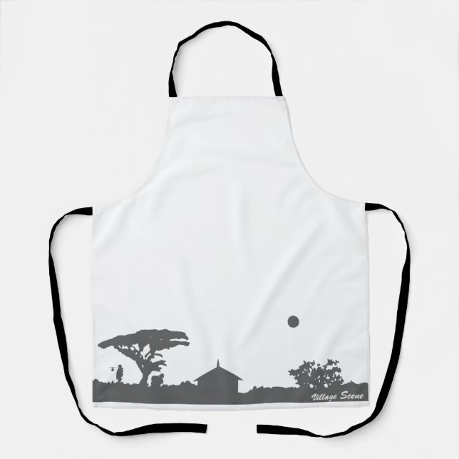 Delantal Escena de aldea (Anverso)