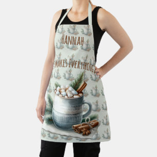 Delantal Escena de taza de malvavisco de cacao invernal aco