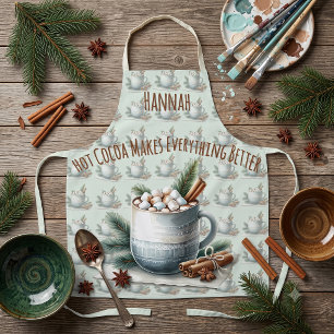 Delantal Escena de taza de malvavisco de cacao invernal aco