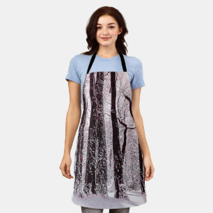 DELANTAL ESCENARIO DE INVIERNO DE NOVIA DE MADERA FORESTAL