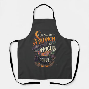 Delantal Escoba de Bruja Hocus Pocus Gato Negro Caldero Mág
