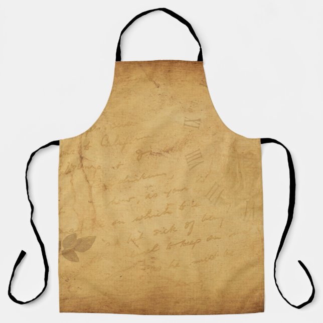 Delantal Escritura de flores de imagen de fondo (Anverso)