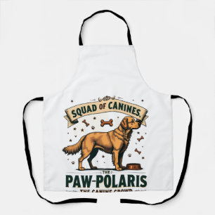 Delantal Escuadrón de Caninos Gráfico Vintage con Perro de