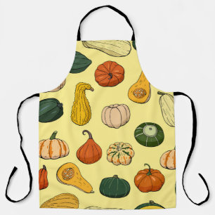 Delantal Escuadrones dibujados a mano, patrón de verduras s