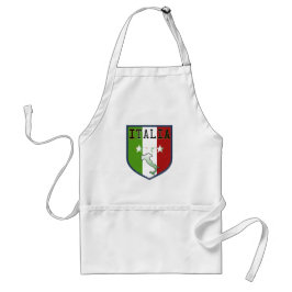 Delantal Escudo azul de la bandera de Italia que cocina el