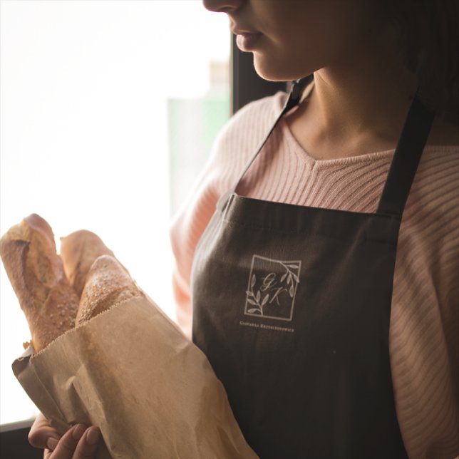 Delantal Escudo botánico | Monograma sin tiempo (Subido por el creador)