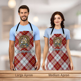 Delantal Escudo del clan MacPherson por vestido rojo Tartán