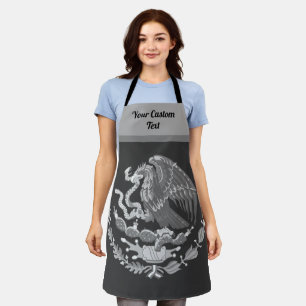 Delantal Escudo mexicano con águila dorada - plata