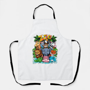 Delantal Escuela de maestros de Chicas de niños de zoológic