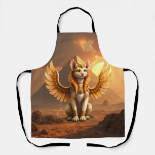 Delantal Esfinge De Gato Aguila Mística - Arte De Fantasía
