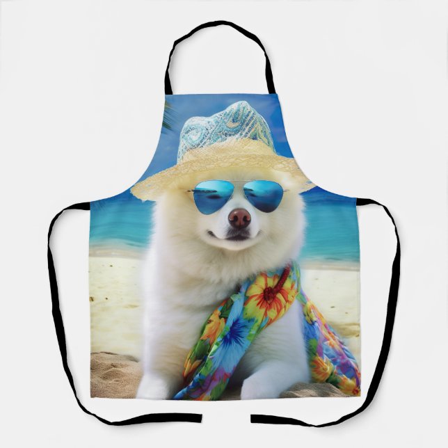 Delantal Eskimo americano en la playa, regalo de verano par (Anverso)