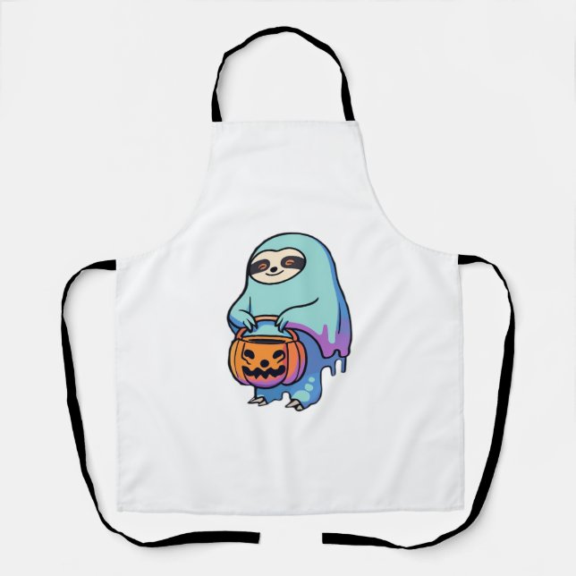Delantal Eslovaco Fantasma Halloween Camiseta sobredimensio (Anverso)