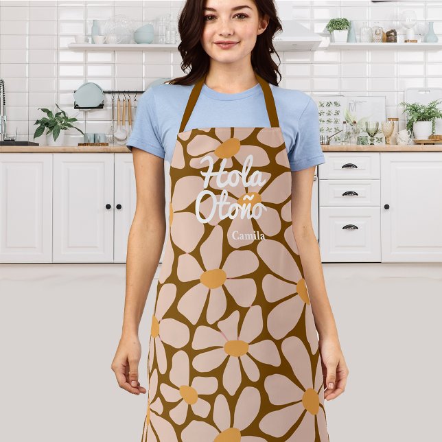Delantal Español Hello Otoño Fall Vibes Personalize (Subido por el creador)