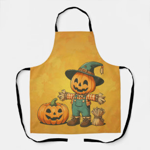 Delantal Espantapájaros de Halloween/Caída y calabaza