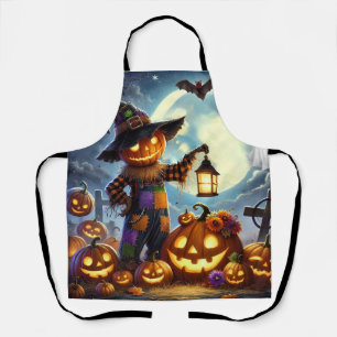 Delantal Espantapájaros y calabazas de Halloween