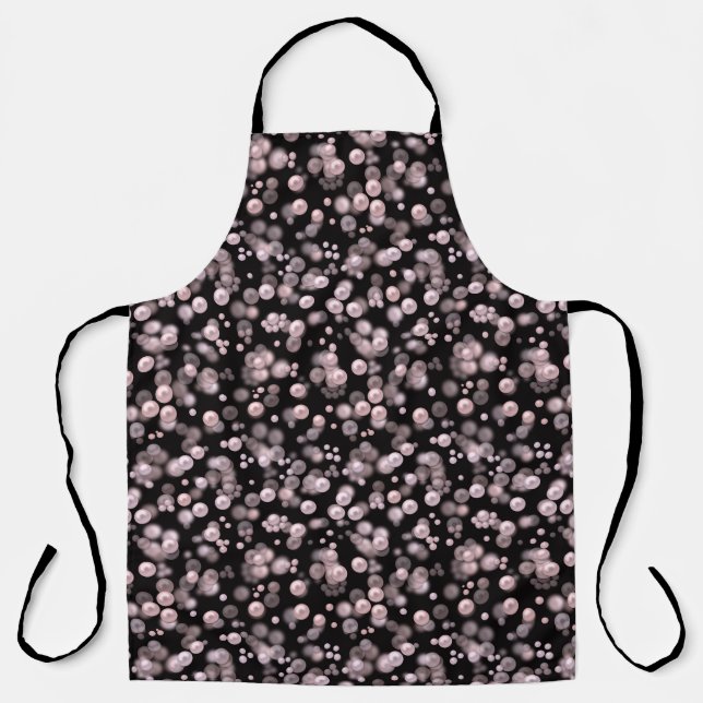 Delantal Esparcimiento de perlas rosas y blancas en velv ne (Anverso)