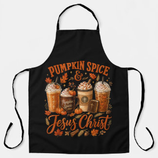 Delantal Especia de Calabaza Y Jesucristo Otoño Cristiano
