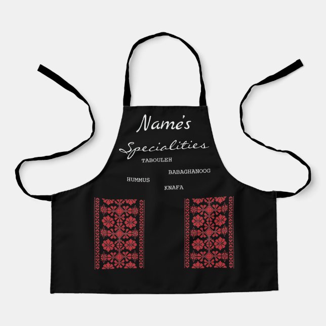 Delantal Especialidad Infantil Red Tatreez Apron (Anverso)