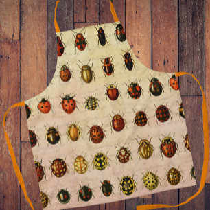 Delantal Espécimen Patrón de Mariquita Vintage Insecto Anti
