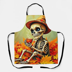 Delantal Espectacular diseño del esqueleto de otoño