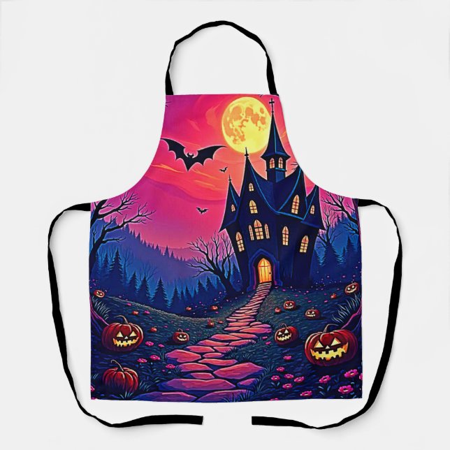 Delantal Espectacular Halloween Hauned Mansion Art (Anverso)