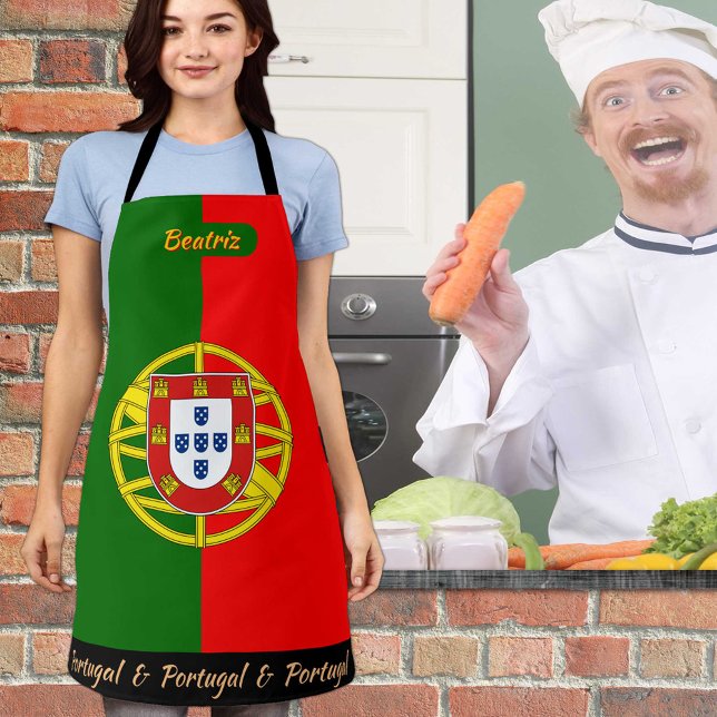 Delantal Espectro de bandera portuguesa, cocina de cocinero (Subido por el creador)