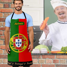 Delantal Espectro de bandera portuguesa, cocina de cocinero