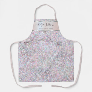Delantal Espectro de Relieve metalizado de purpurina rosa f