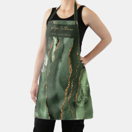 Delantal Espectro profesional de belleza de ágata verde sab