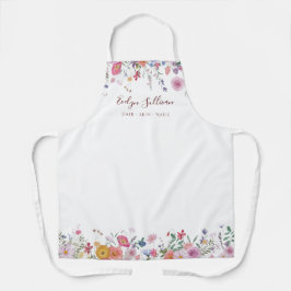 Delantal Espectro profesional de belleza de flores silvestr