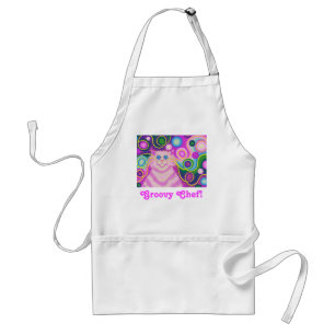Delantal Espectro rosado "Groovy Chef" con gatitos rosados
