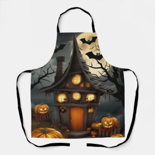 Delantal Espeluznante Calabaza Halloween Apron