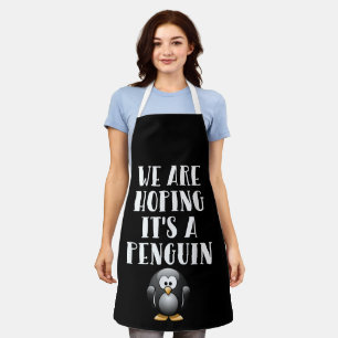 Delantal Esperamos que sea un pingüino Mujer embarazada div