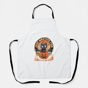 Delantal Esperando a Halloween Funny Cat Retro Tee