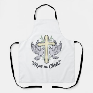 Delantal Esperanza en Cristo Paloma Cruz Diseño Cristiano V