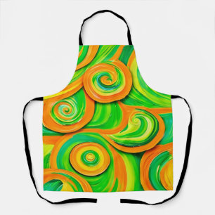 Delantal Espiral verde y naranja