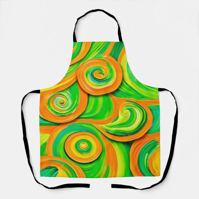 Delantal Espiral verde y naranja (Anverso)