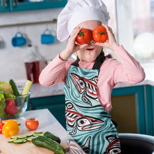 Delantal Espíritu de arte Salmon Haida Pacífico Nativo del