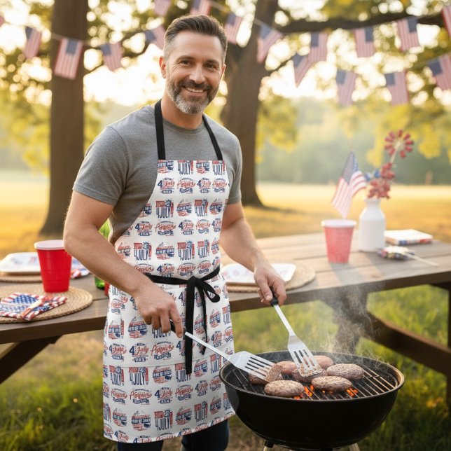 Delantal Espíritu de independencia 4 de julio (Spirit of Independence Fourth of July Apron)