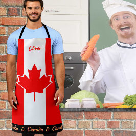 Delantal Esponja de la bandera canadiense, cocina de los co