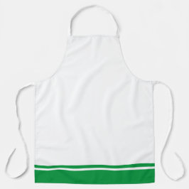 Delantal Esporádico Verde Hem Carreras Rayas En Blanco