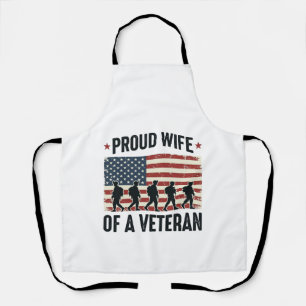 Delantal Esposa orgullosa de un diseño de camiseta patrióti