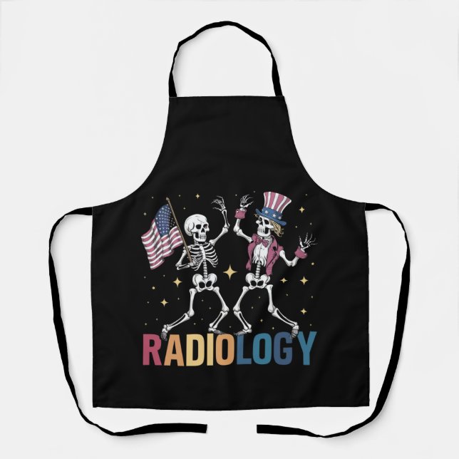Delantal Esqueleto Bailarín Técnico de Radiología Patriótic (Anverso)